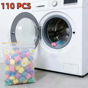 Value Pack 110 Floral Scented Beads, Colorful Laundry Fragrance Pearls, Long-Lasting Scent for Home Dorms, Commercial Laundries, Travel Apartments, Laundry Balls