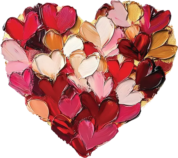 DTF Transfer – Paint Heart Multi Sizes (HR-PT001)