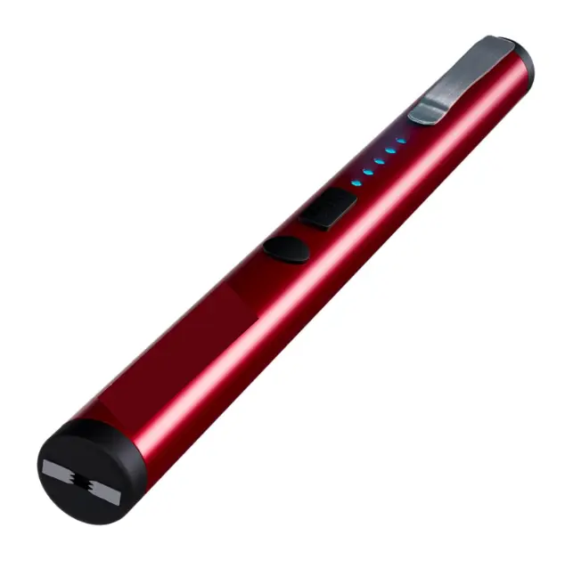 Rechargeable LED Flashlight Torch - Compact 120 Lumens, Rubberized Grip, red, for Home Improvement, Outdoor Illumination