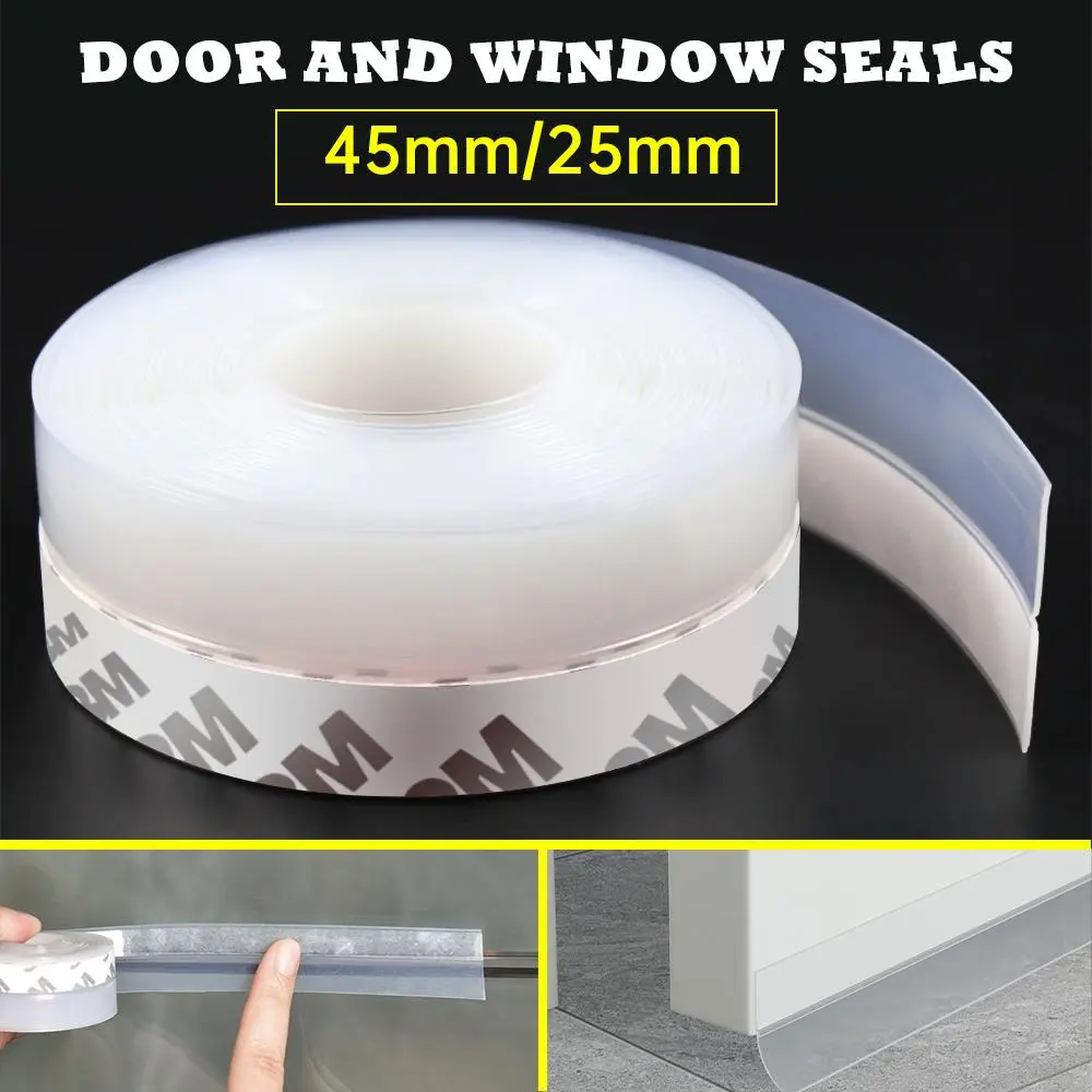16ft 45mm Self-Adhesive Silicone Seal Strip, Door and Window Sealant for Door Weatherproofing, Soundproof Gap-Filling Tape, Ideal Holiday Gift, Seal Strip Doors