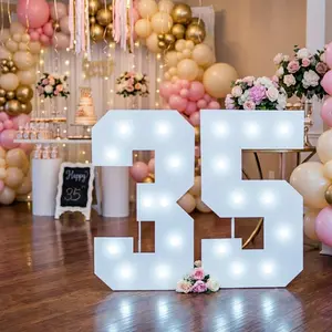 3FT Marquee Numbers, Light Up Numbers 0-9 for 15th 20th 30th 40th Birthday Party Decorations, Light Up Number for Anniversary Decor, 3 Feet Mosaic Number 0-9 with White Light Lights DIY Kit 2026 Graduation Party Decorations