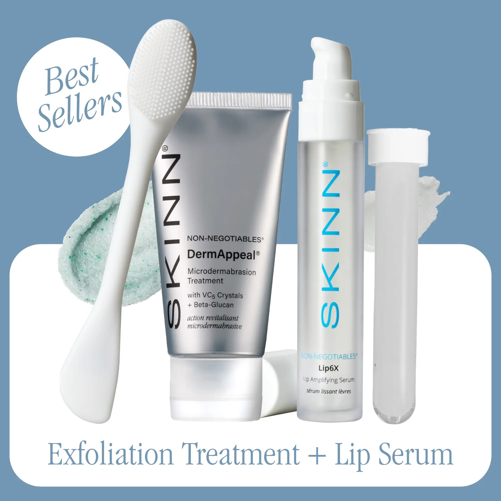 SKINN: Viral Best Sellers Bundle | Microdermabrasion Exfoliator + Pore Polishing Wand + Lip6X Peptide Lip Serum + Refil SKINN: Viral Best Sellers Bundle | Microdermabrasion Exfoliator + Pore Polishing Wand + Lip6X Peptide Lip Serum + Refil