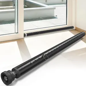 Sliding Door  Bar,Window Inside  Bar,17-50 Inch Adjustable Patio Glass Door/Window Lock Bar for Burglar Prevention/ Safety,Window Stopper for Sliding/Vertical Windows - Black-1Pcs