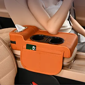 Universal Car Armrest Box Cushion Multi-Functional Storage Bag, Car Organizers, Vehicle Tissue Holder & Elbow Height Increasing Pad, 5-In-1 Convenience for Drivers