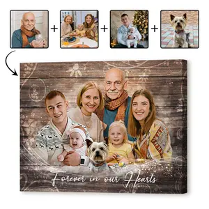 2D Flat, Picture With Deceased Loved One, Add Deceased Love One To Photo, Combine Photos Canvas, Family Painting With Passed Loved Ones, Family Portrait With Deceased Loved One poster outdoorfun, wall art,whimsical home decor Decoration Christmas Print