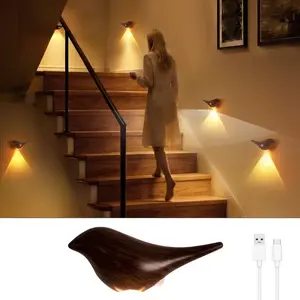 Smart Wall Light, LED Bird Shape, Touch Dimmable, Motion Sensor, 1200mah USB Rechargeable, Magnetic, for Stairs, Bedroom, Kitchen, Living Room, Interior Lights, Dimmable Wall Lamp