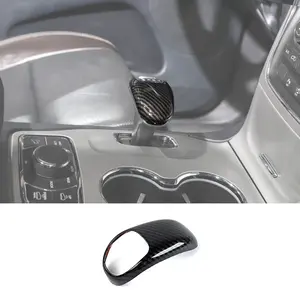 Carbon Fiber Design ABS Material Gear Shift Knob Cover Trim, Red Color Decoration for 2012-2014 Chrysler 300C & Grand Cherokee, Automotive Car Interior Accessories