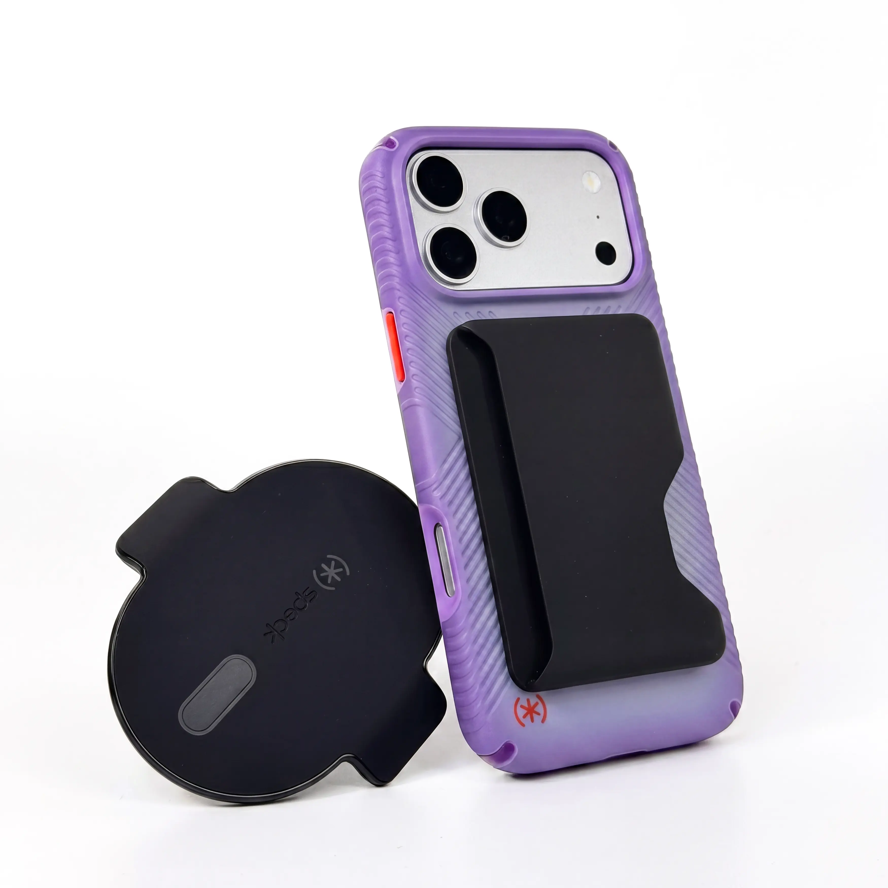 SPECK MagSafe Accessory Bundle - iPhone 18/ 17 Pro Presidio Lux Fade Grip Smartphone Case + ClickLock Wallet + Car Vent Mount