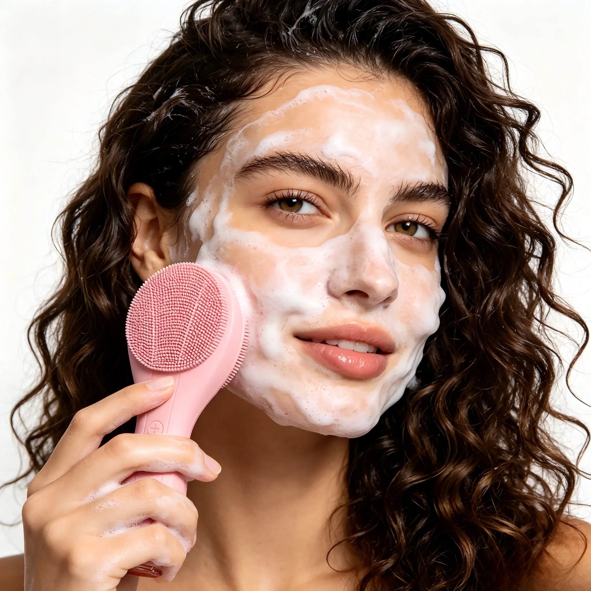 Facial cleaning tool: Dual function rotary vibration massager with five speed settings, silicone electric exfoliating brush designed for thorough pore cleaning, perfect for both men and women (also suitable for couples)