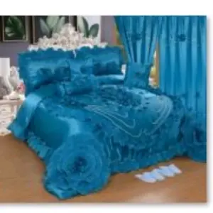 10pcs luxury Duvet with curtains wedding comforter king size lace.