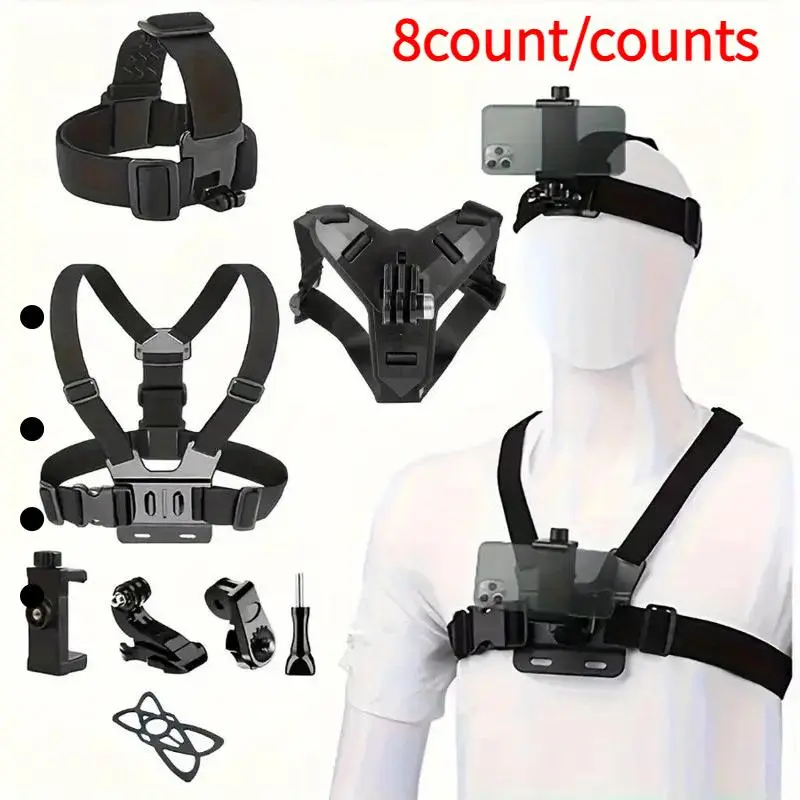 Action Camera Phone Mount Kit, Quick Release Plate Mount with Helmet & Body Mounts, Compatible with Gopro, Phone, Osmo, Sports Cam Accessories, Vlog Accessories, Photography Camera Accessories