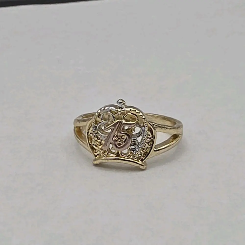 15TH YEAR'S crown ring three colors Gold-plated zise 7.8.9.