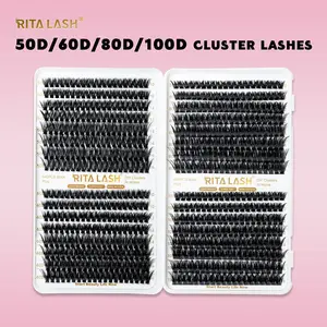 Individual Clusters Lashes, 640pcs/box DIY Eyelash Extensions Kit, D Curl Individual Curled Lashes for Girls & Women Lash Extensions, Summer Makeup, Cosmetic False Lashes