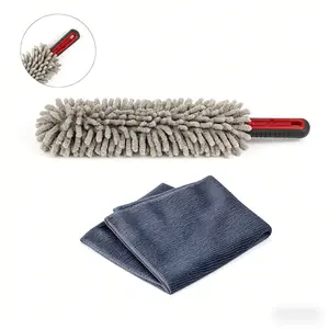 Car Interior Duster 360° Microfiber with Comfort Handle & Towel