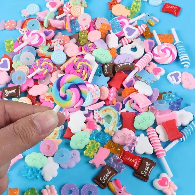 30pcs Random Small Decorations, Cute Resin Bowknots, Flowers, Hearts, Perfect for Handmade DIY Crafts, Handicraft, Handcraft, Creative Accessories Set, Handmade Embellishments