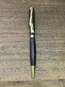 Handmade black walnut wood pen with clip