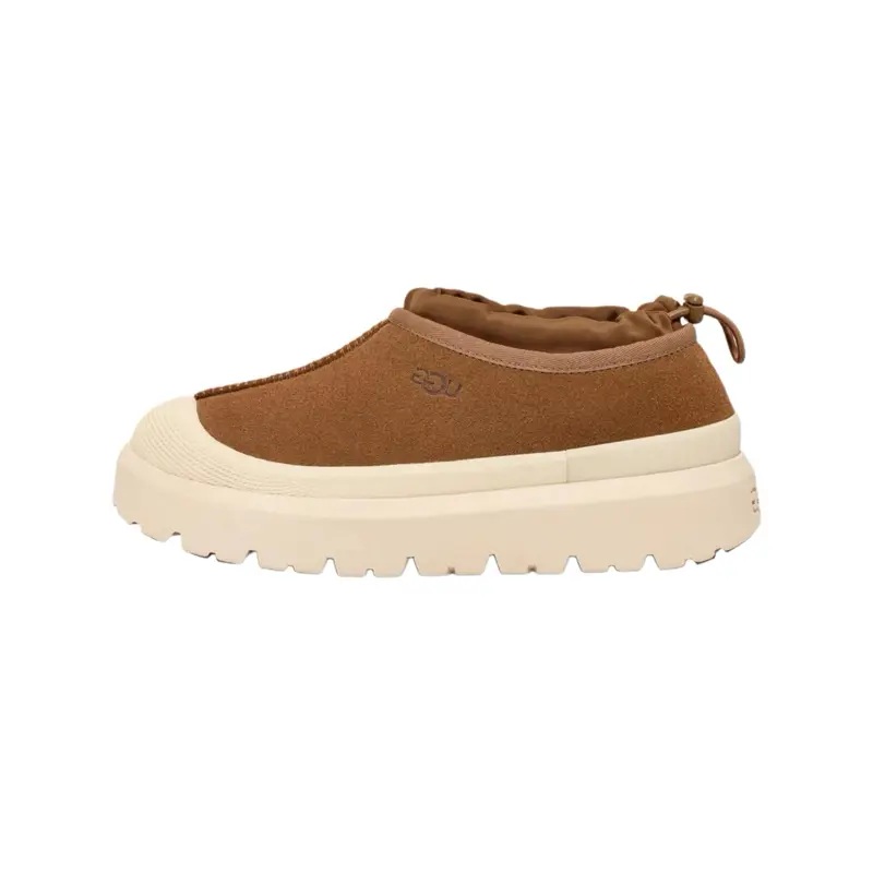 Men’s UGG Tasman Weather Hybrid Slipper - Chestnut Whitecap, Suede, Durable, Slip-On Slide, Indoor/Outdoor, Plush Wool, Water Repellent, Casual Comfort Fashion Sports Footwear