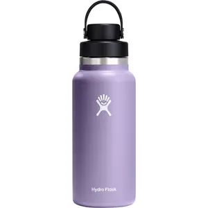 HYDRO FLASK 32oz Wide Mouth Chug Cap vacuum insulated stainless steel water bottle with leakproof closeable lid for cold water drinks, sports, travel, car and school Moonshadow