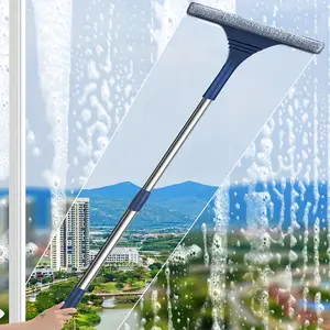2-In-1 Glass Scraper for Cleaning and Scraping, Extendable Dual-Sided Window Cleaner Brush, Car Windshield Scraper, Car Cleaning Supplies, Car Detailing Products, Home Cleaning Tool
