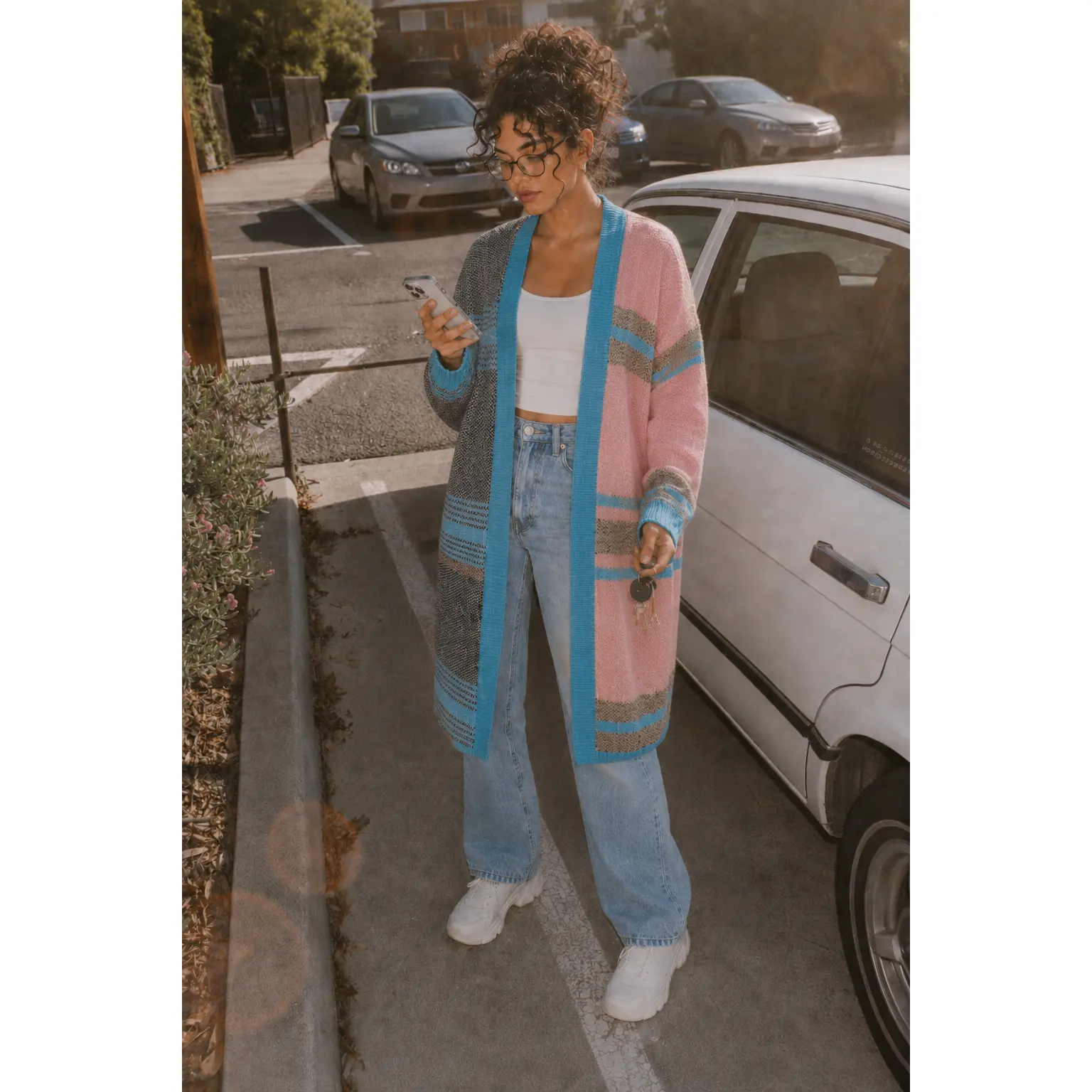 Boardwalk Turquoise Colorblock Cardigan
