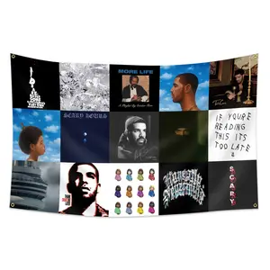 Rapper Flag Banner, 3x5 Feet with 4 Brass Rings, Fun Wall Hanging Tapestry for College Dorms, Men's Cave Room Decoration