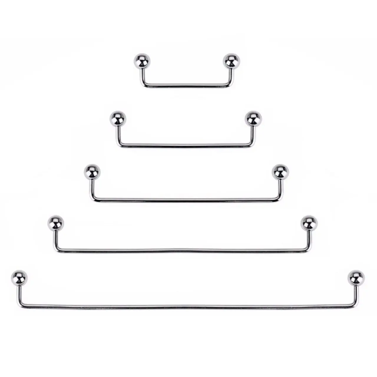 Staple Surface Barbell with Ball Ends Made of Surgical Steel 14ga