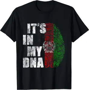 It's In My DNA Afghanistan Flag Shirt Funny Afghan Pride Unisex T-Shirt Cotton Menswear Man Classic