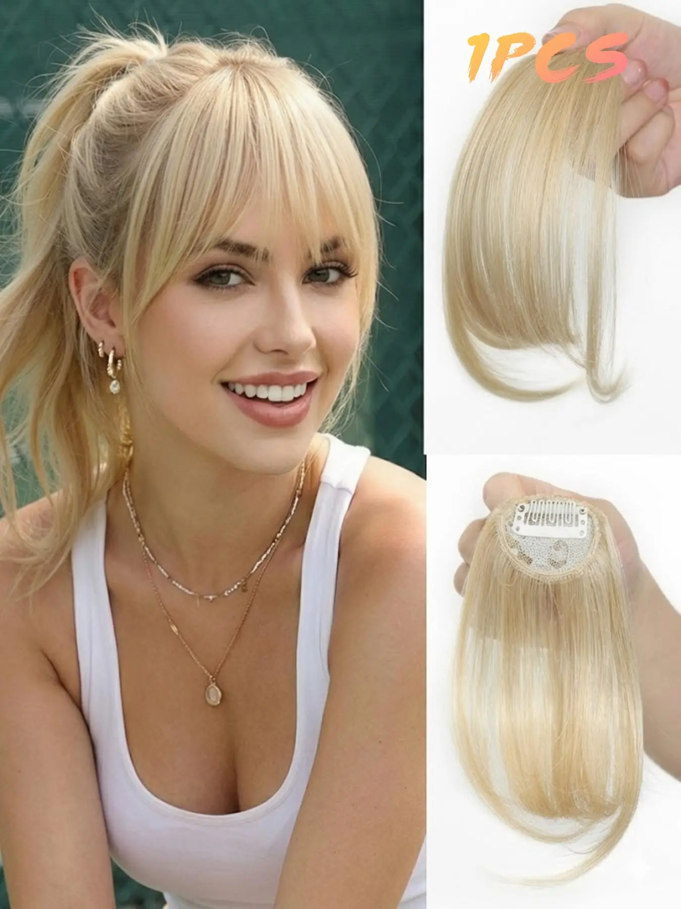 Clip-in Bangs, Face Framing Bangs, Seamless Clip In Natural Looking Gorgeous Fluffy Hairpieces for Women, Synthetic Extensions Hairpieces for Party, Daily Use
