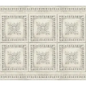 Cream Vintage Tin Peel & Stick Backsplash Tiles