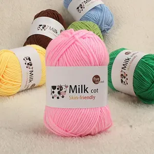 Milk Cotton Yarn, 3 Counts/set Soft Crochet Yarn, DIY Crochet Supplies for Handmade Knitting, Lightweight knitting, Hat, Scarf, Sweater