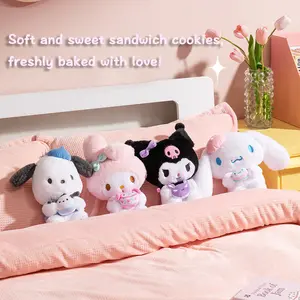 MINISO SR Sandwich Cookie Sitting Plush Toy – My Melody Soft Stuffed Doll, Kawaii Collectible Cuddle Friend for Girls and Fans – Sweet Kawaii Gift for Friends, Perfect for Hugs, Room Decor, or Birthday Surprise