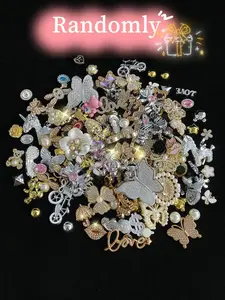 【Random】10/30/50pcs  Hole Shoe Accessories Set, Detachable DIY Versatile Flower Rhinestone Cute Floral 3D Decorations, Garden Sandals Slippers Flip Flops, Rhinestone Shoes Charms, Bling Shoe Charms