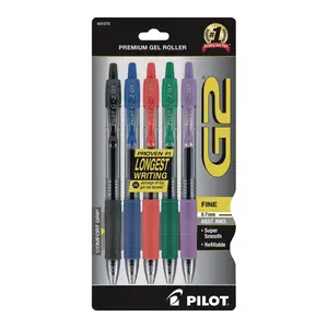 Pilot G2 Premium Retractable Gel Pen - 0.7 mm Fine Point, Assorted Color Ink, Pack of 5