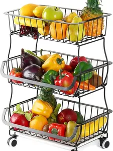 3 Tier Hanging Fruit Basket Stand,