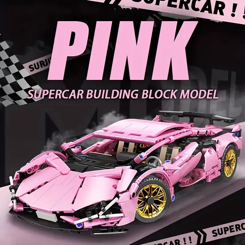 Cool Sports Car Building Block Model Sets, Easy Assembly Mechanical Car, Perfect Gift for Christmas, Halloween, Birthday, Girlfriend, Mom
