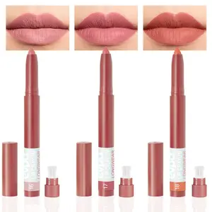 3 Colors Crayon Matte Longwear Lipstick Pack Set,Moisture Smooth Color Stick Ultimate Lip Crayon for Makeup Collection - Nourishing Lipstick with a Matte Finish Waterproof Velvet Lipgloss Lip Stain springtok