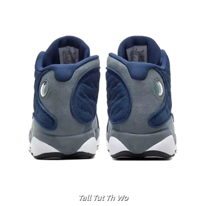 Unisex Navy Blue-Grey 2-Tone Mid-Top Retro Basketball Sneakers, White Traction Rubber Outsole, Lace-Up Breathable Street Casual Shoes for Daily Wear