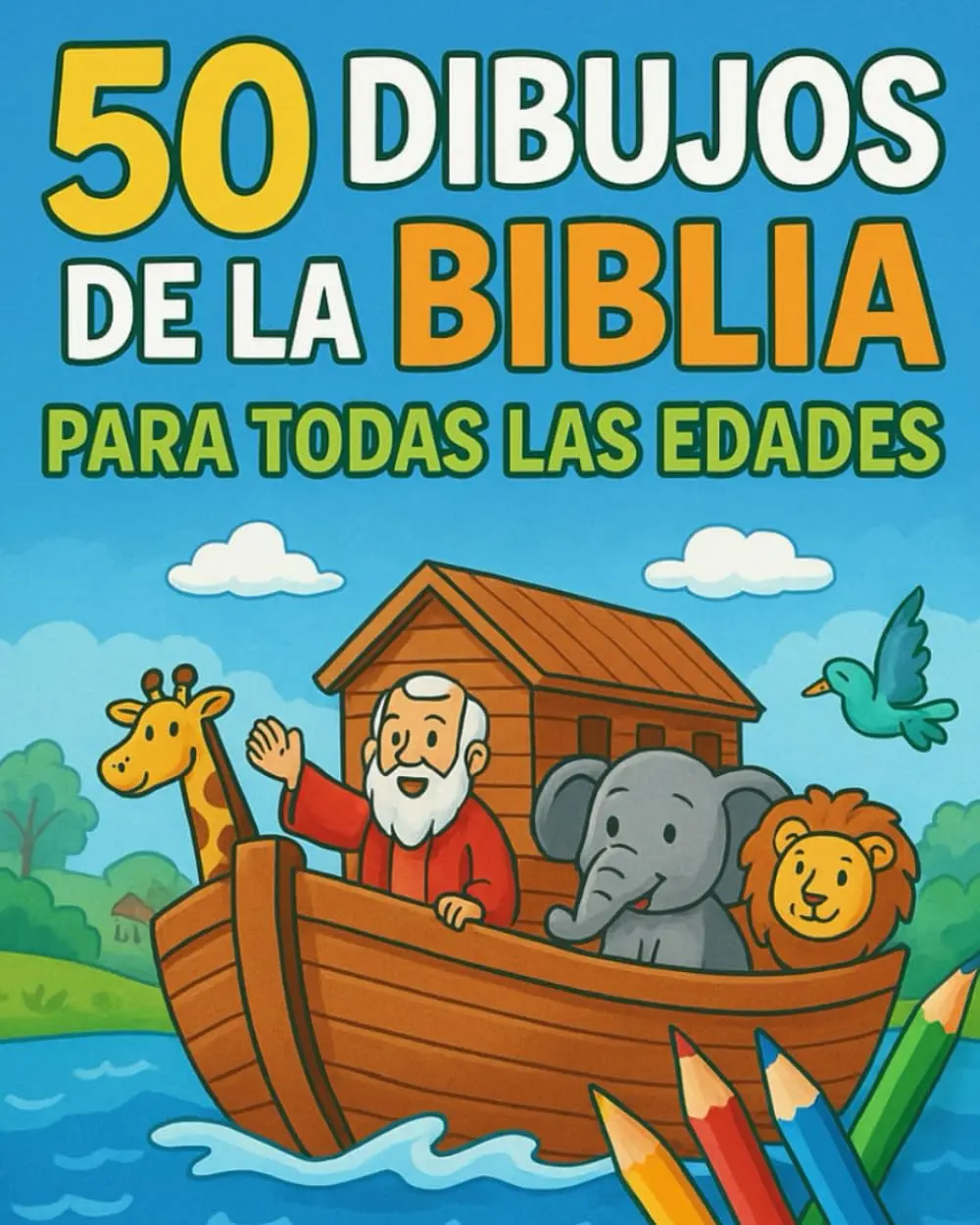 50 Dibujos de la Biblia para todas las edades! Big Bible Stories Coloring Book for All Ages: 50 Christian Scenes: Gran Libro para Colorear de ... con Versículos para Todas las Edades