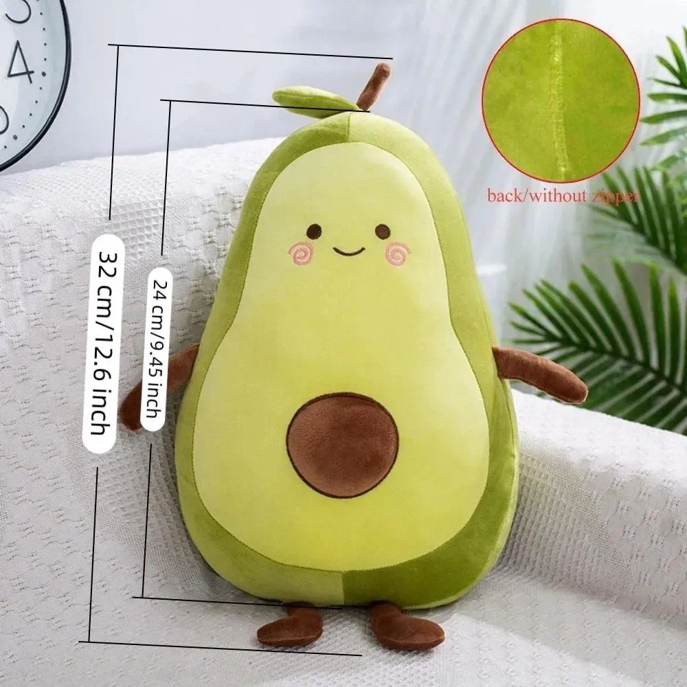 Stuffed Fruit Avocado Doll Green Giant Avocado Plush Toy Soft Doll Big Sleeping Pillow Birthday Cute Gift for Girl Room Decor
