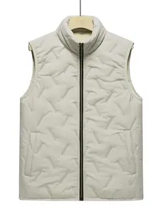 Men's Sleeveless Zipper Down Jacket, Winter Outdoor Casual Vest Gilet, Puffer Vest, Perfect Gift for Friends and Family, Plain Style, Fitted Fit