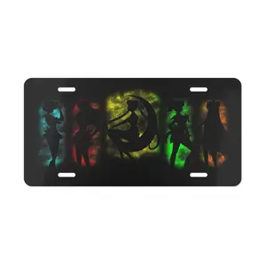 Black Sailor Moon Aesthetic Metal License Plate Frame - Dark Kawaii Anime Car Decor