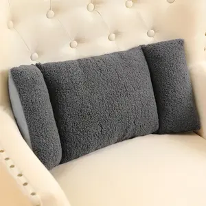3-Stage Adjustable Lumbar Support Pillow for Office Chairs & Sofas - Soft Polyester Backrest Pad with Knots, Hand Washable Gray Home Office Comfort, Medium Firmness, No Power Needed, Ergonomic Design for Posture Support Chair Cushion
