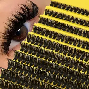 8-16mm Curl D DIY 200pcs Cluster Eye Lashes, 80D Extensions Fluffy Volumized Individual False Eyelashes, Reusable Lash Clusters, Personalized gifts, Christmas presents, Ladies' accessories, Cosmetic, Makeup