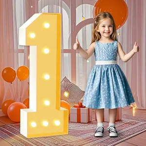 BASIC SUPPLY 3FT Marquee Number 1, Light Up Numbers for 1st 16th Birthday Balloons Backdrop Decorations, Large Mosaic Numbers Letters for Party Baby Shower Anniversary Wedding Decor