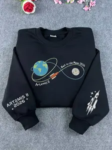Embroidered Artemis II Shirt, Back To The Moon 2026 Tee, Moon Mission Sweatshirt, Launch to The Moon, Astronomy Gift, Science Lover Apparel Menswear