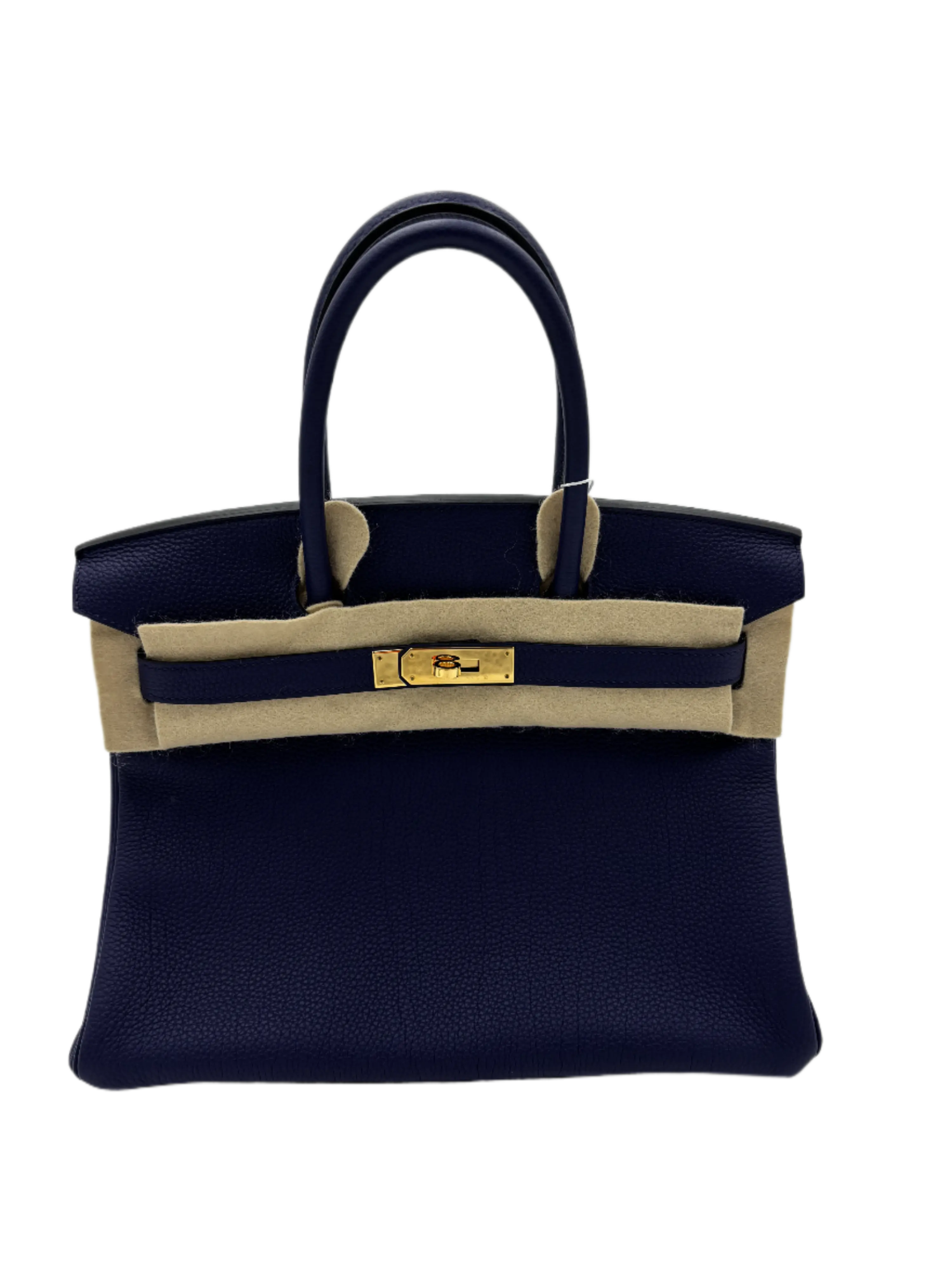 Pre-owned HERMÈS Leather Travel Bags Hermes Birkin 30 Blue Encre Togo 2600040235172