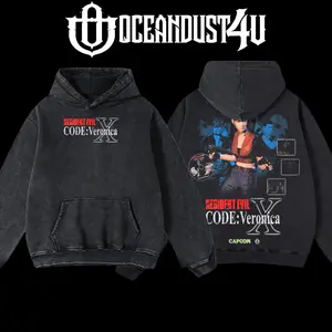 OceanDust4U Resident Evil Code Veronica Hoodie 100% Premium Cotton Oversized Fit Pre-Washed Unisex Classic Top American Made