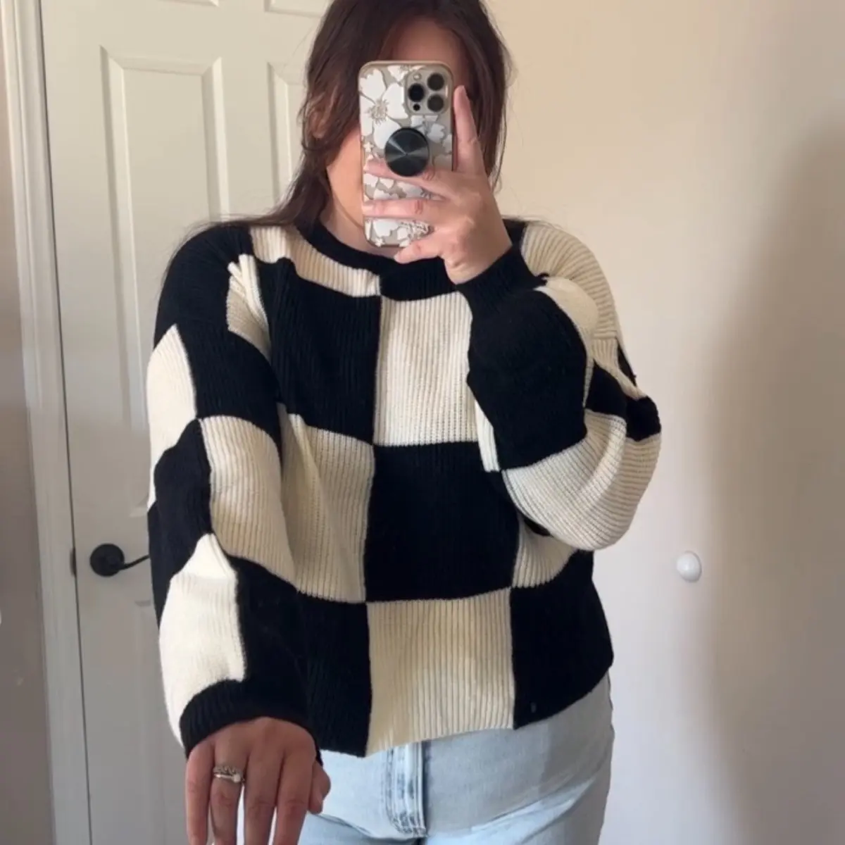 King and Queen Checker Pullover Sweater