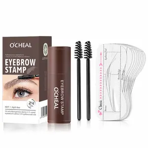 Waterproof Eyebrow Stamping Kit for Women, Eyebrow Shaper Set, Makeup Brow Template & Brush Set, Long-Lasting Formula, Single Pack