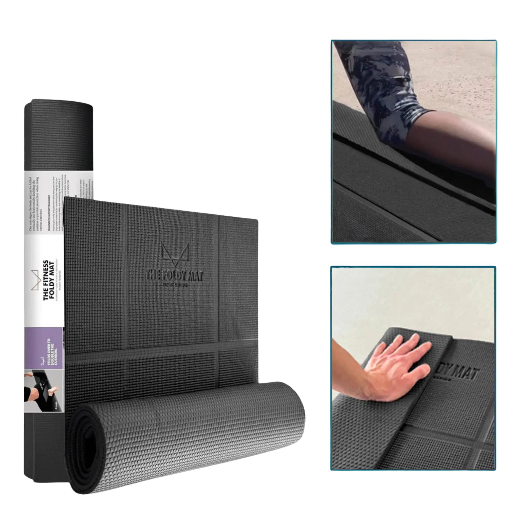 Foldy Mat - Foldable in 6 Combinations; Greater Support and Protection for Joints, Body Alignment System, and Sections for Hands and Feet. Non-slip texture and water-resistant